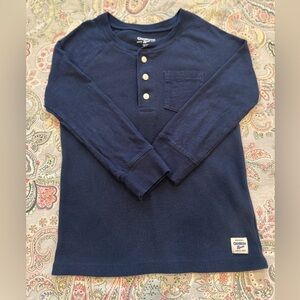 OshKosh B'gosh Kids Dark Blue Henley Long Sleeve Boys 7/7A